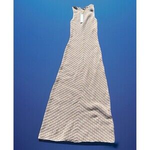 House of Harlow Revolve Tan/White Chevron Sleeveless Maxi Boho Dress NWT XS